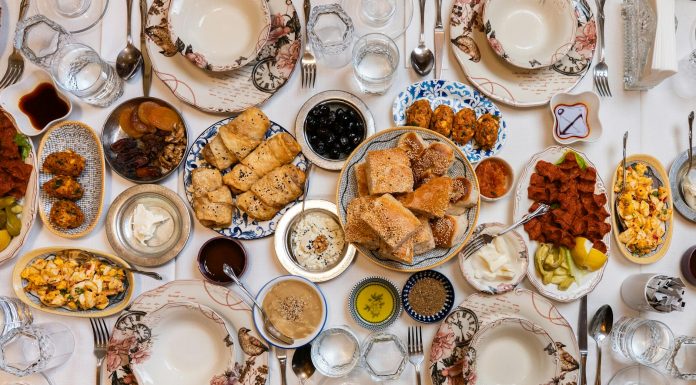 Best Brunch in Newark: Top Spots for 2026 A top-down view of a traditional Turkish feast with assorted dishes and elegant tableware.
