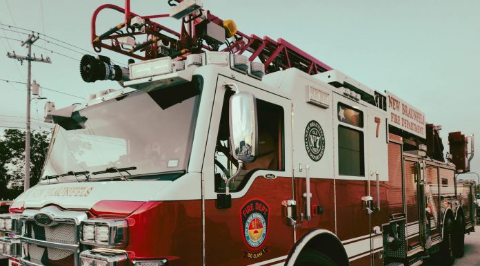 BREAKING: 3 Families Displaced by Bergenline Ave Fire in Union City Red and white fire truck from New Braunfels Fire Department parked outdoors.