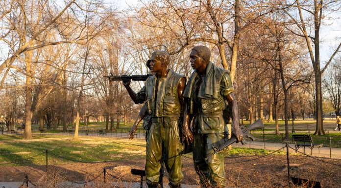 BREAKING: Jersey City Memorial Day Honors Vietnam Veterans, Hamilton Park Boys Bronze sculpture of three soldiers at the Vietnam Veterans Memorial in Washington, D.C.