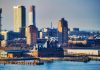 A stunning view of New York City's skyline and waterfront captured in daylight.