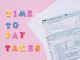 1040 tax forms with colorful 'Time to Pay Taxes' letters.