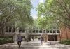 Students walking through a sunlit university campus in Coral Gables, Florida.