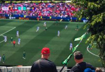 BREAKING: Free World Cup Final Watch Party Coming to Jersey City Engaging view of soccer fans enjoying a live match at a stadium in Langford, BC, Canada.
