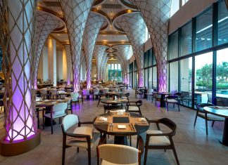 BREAKING: Haven House Restaurant Opens in Bayonne Spacious modern restaurant interior with unique architectural design and ambient lighting.