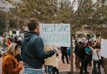 Over 1,000 Jersey City residents sign petition against school superintendent’s contract renewal A peace rally in San Francisco with protesters holding signs supporting Ukraine.