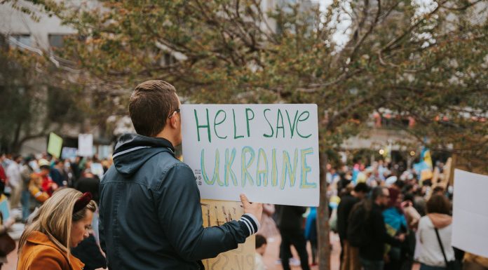 Over 1,000 Jersey City residents sign petition against school superintendent’s contract renewal A peace rally in San Francisco with protesters holding signs supporting Ukraine.
