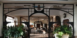 Charming boutique café with lush plants and refined décor creating a welcoming atmosphere.