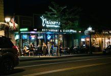 Best Things To Do in Elizabeth at Night in 2026: A Local’s Guide A bustling urban nightlife scene at a restaurant and oyster bar, with people dining outside.