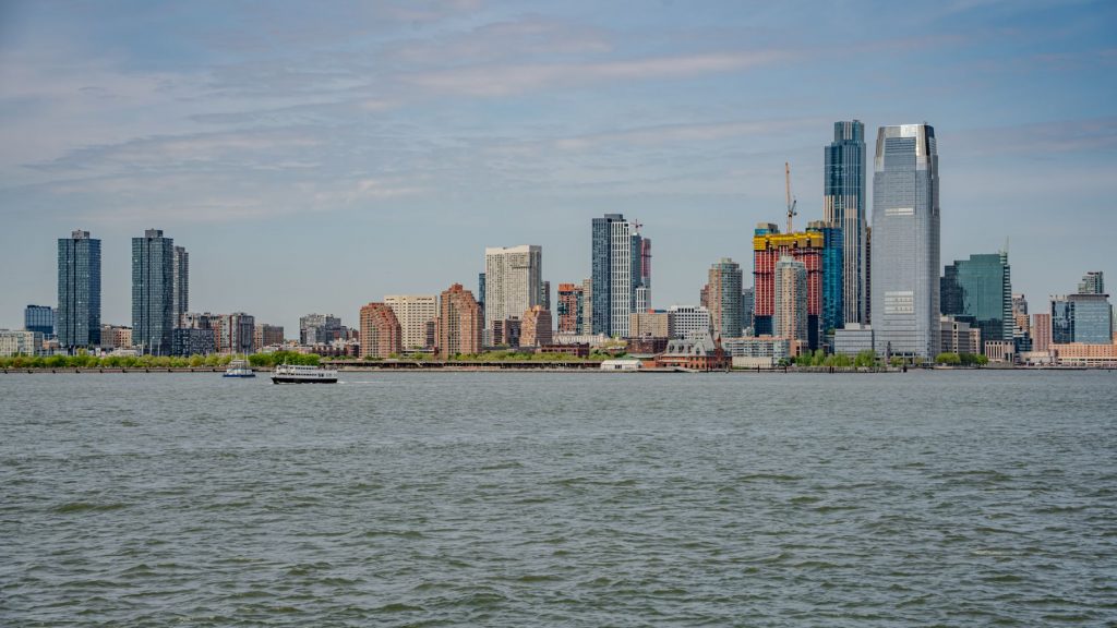 Breathtaking view of the New York City skyline captured from across the river.