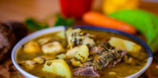 Delicious Mexican beef stew with potatoes and herbs, perfect for a comforting meal.