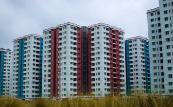 Contemporary high-rise apartments showcasing modern architecture in an urban residential district.