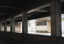 Public Transportation Guide for Elizabeth Residents (2026 Update) Empty platform at Frank R. Lautenberg Secaucus Junction Rail Station in New Jersey.