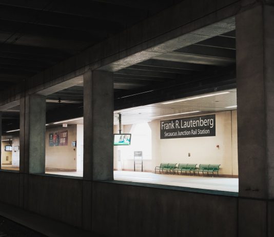 Empty platform at Frank R. Lautenberg Secaucus Junction Rail Station in New Jersey.